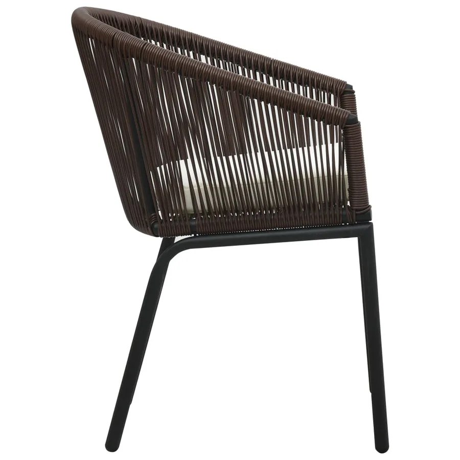 Chaises de jardin lot de 2 Marron Rotin PE - 4