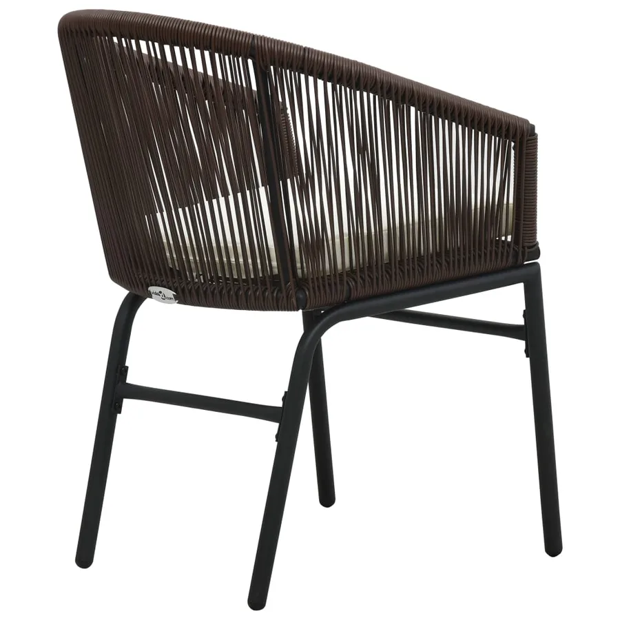 Chaises de jardin lot de 2 Marron Rotin PE - 5