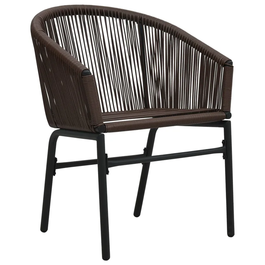 Chaises de jardin lot de 2 Marron Rotin PE - 6