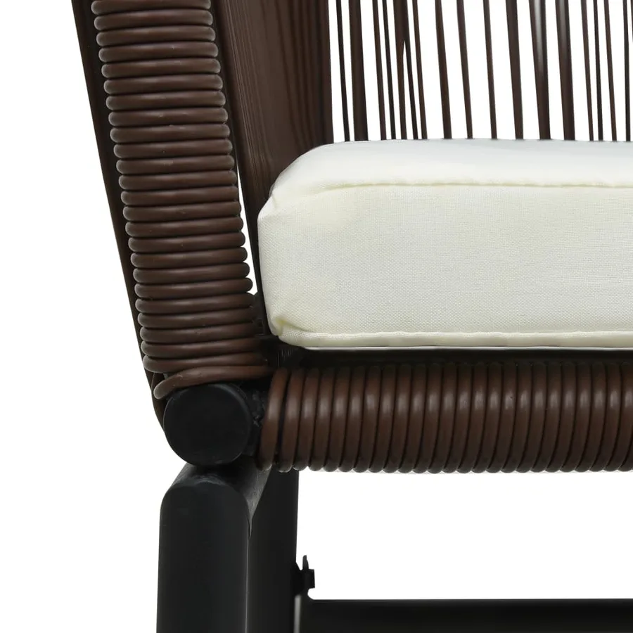 Chaises de jardin lot de 2 Marron Rotin PE - 7