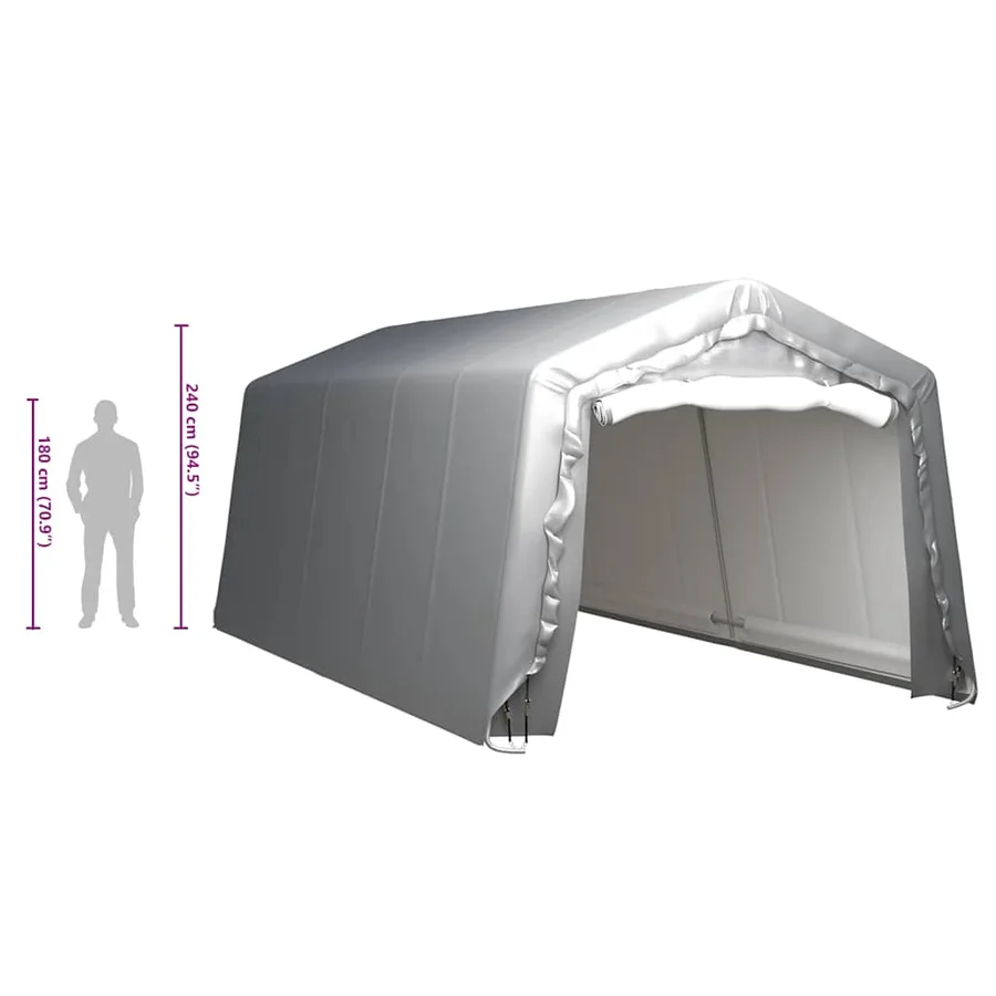 Tente de rangement 300x600 cm Acier Gris - 6