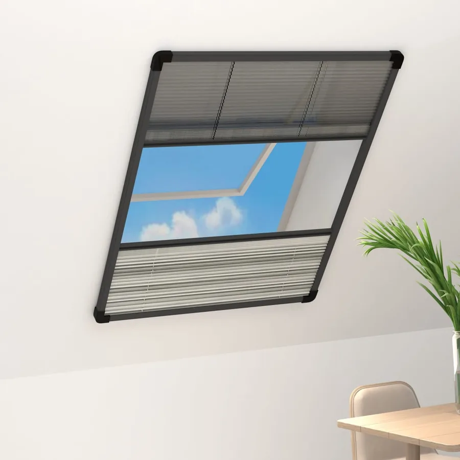 Moustiquaire plissée pour fenêtre Aluminium 80x120 cm
