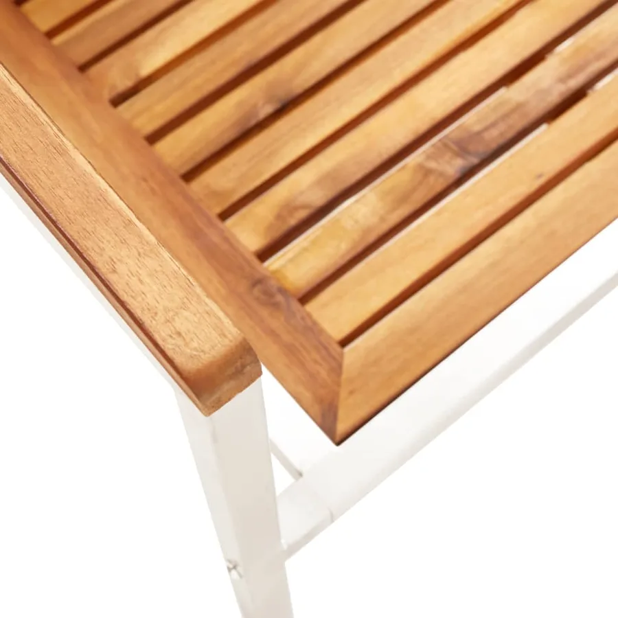 Chaises de jardin avec coussins lot de 2 Acacia solide et acier - 9