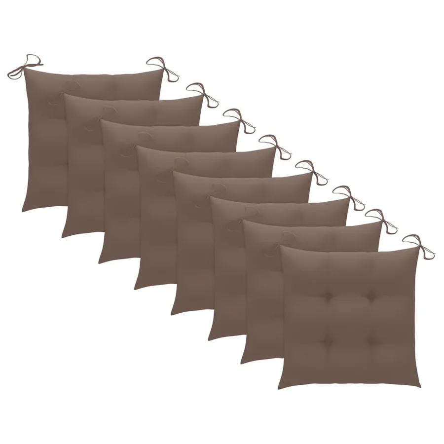 Chaises de jardin lot de 8 avec coussins Bois d'acacia solide - 5