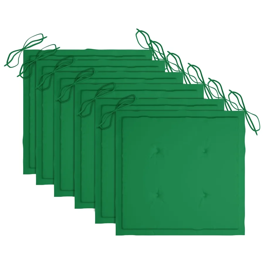 Chaises de jardin empilables avec coussins lot de 6 Teck solide - 7