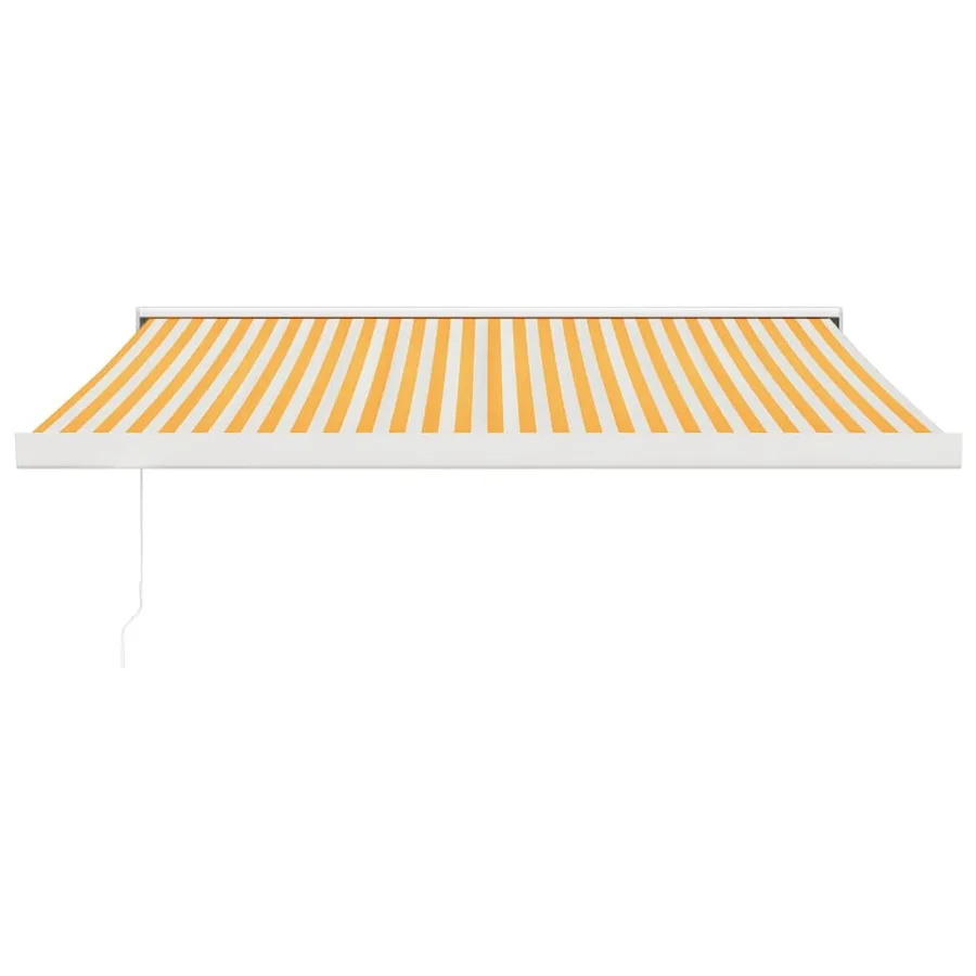 Auvent rétractable jaune et blanc 3x2,5 m tissu et aluminium - 3