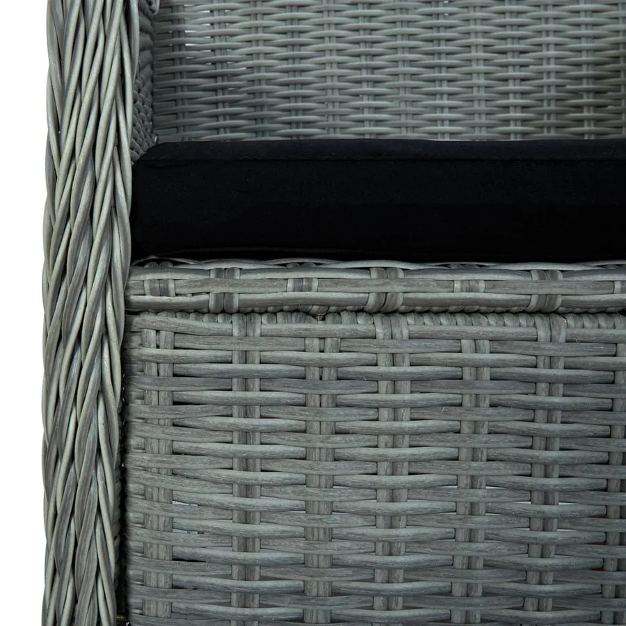 Ensemble à manger d'extérieur et coussins 9 pcs résine tressée - 8