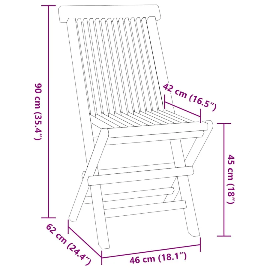 Mobilier à dîner d'extérieur pliable 5 pcs Bois solide de teck - 13