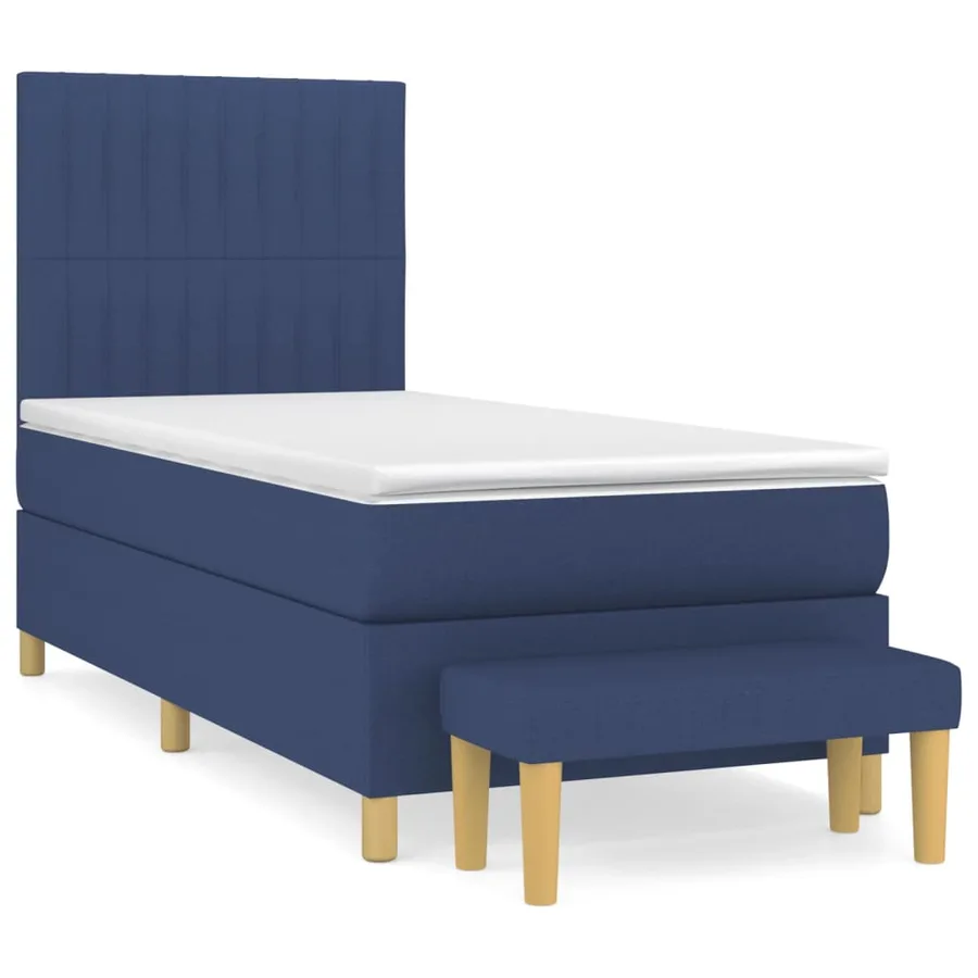Sommier à lattes de lit avec matelas Bleu 90x200 cm Tissu - 2