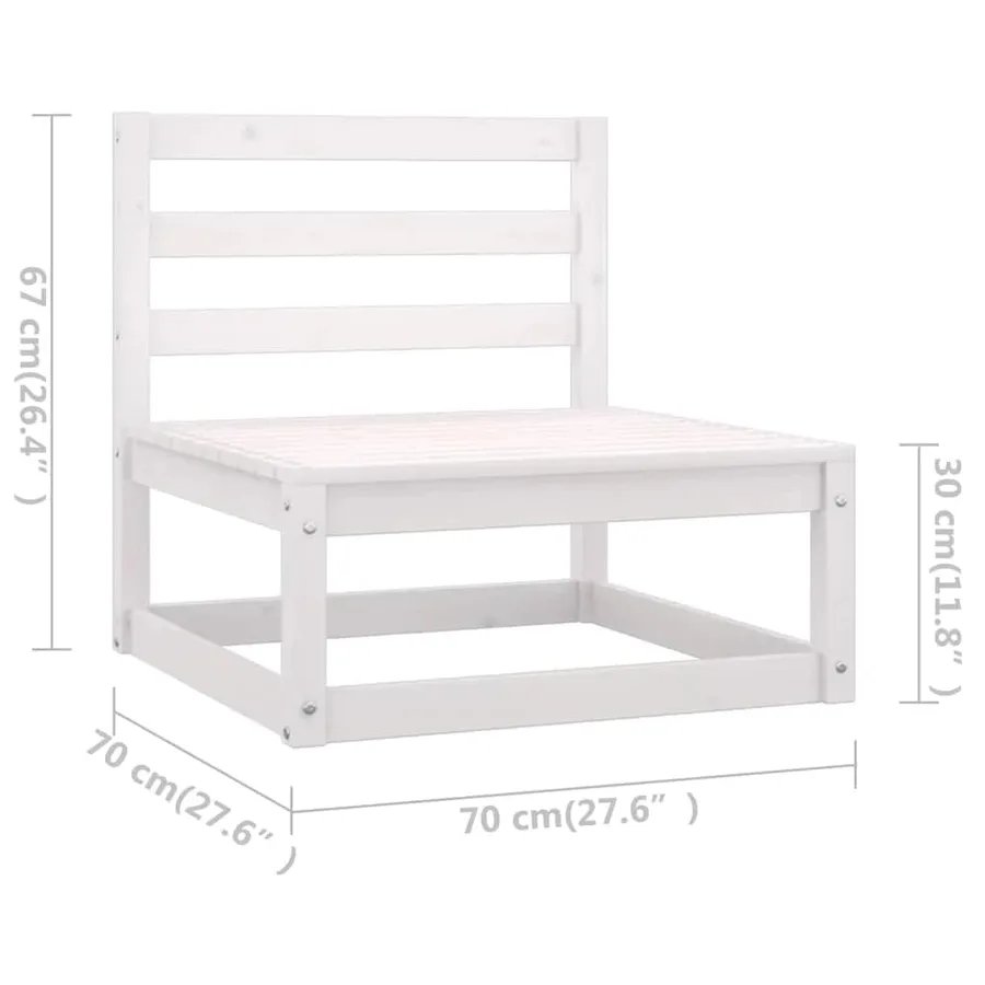 Salon de jardin 8 pcs avec coussins Bois de pin massif - 9