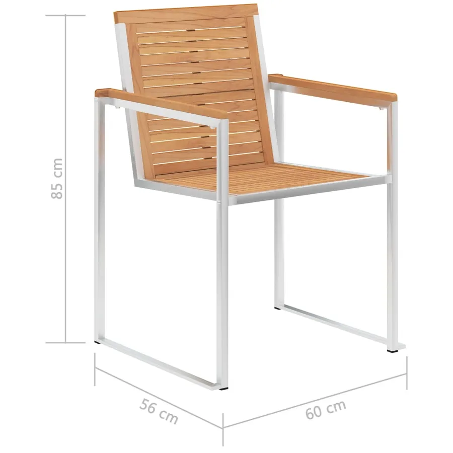 Chaises de jardin lot de 8 avec coussins Bois de teck massif - 13