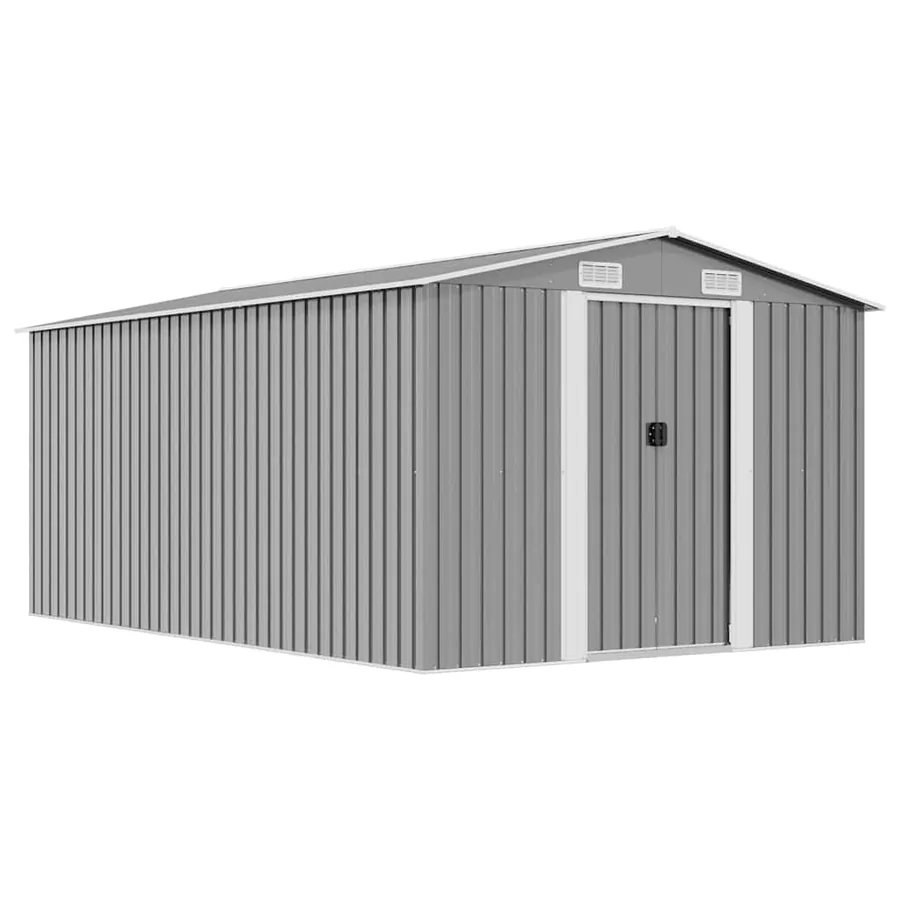 Abri de jardin 257x392x181 cm Métal Gris