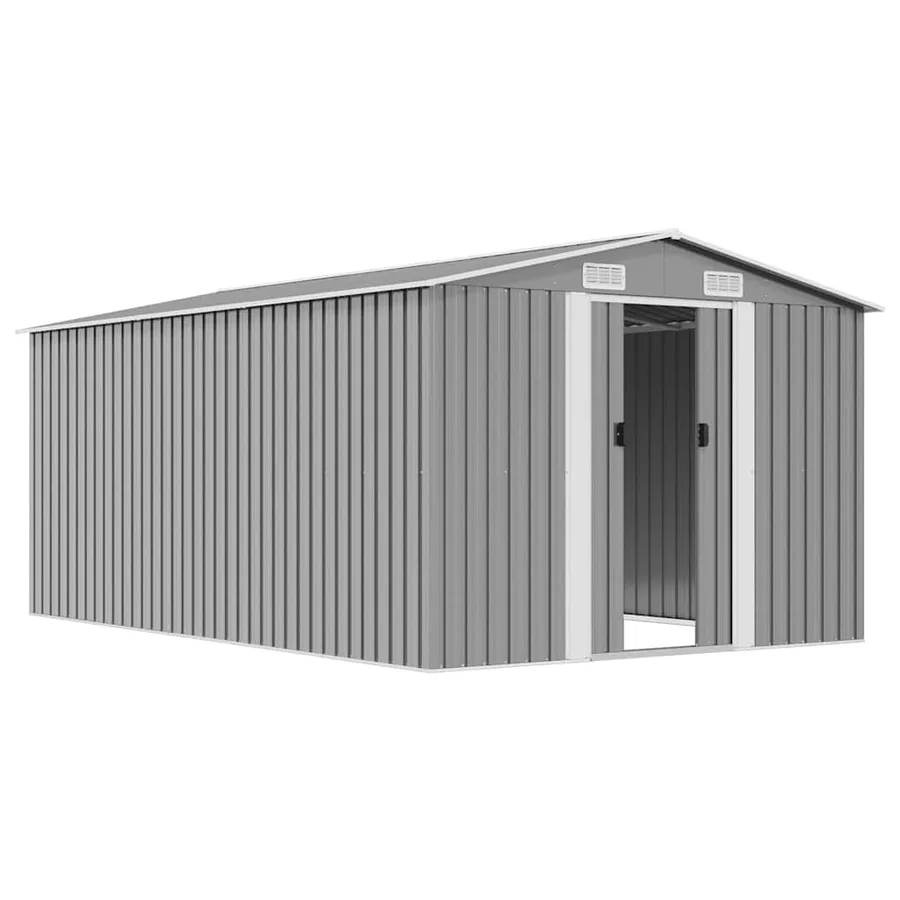 Abri de jardin 257x392x181 cm Métal Gris - 4