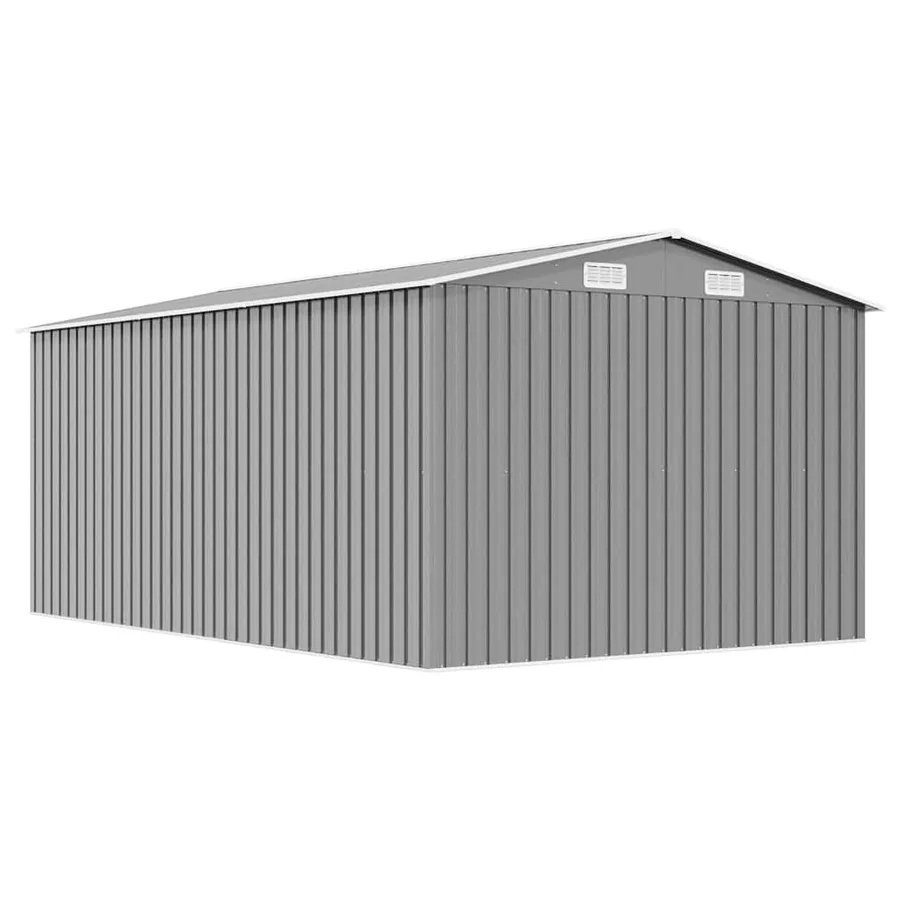 Abri de jardin 257x392x181 cm Métal Gris - 7