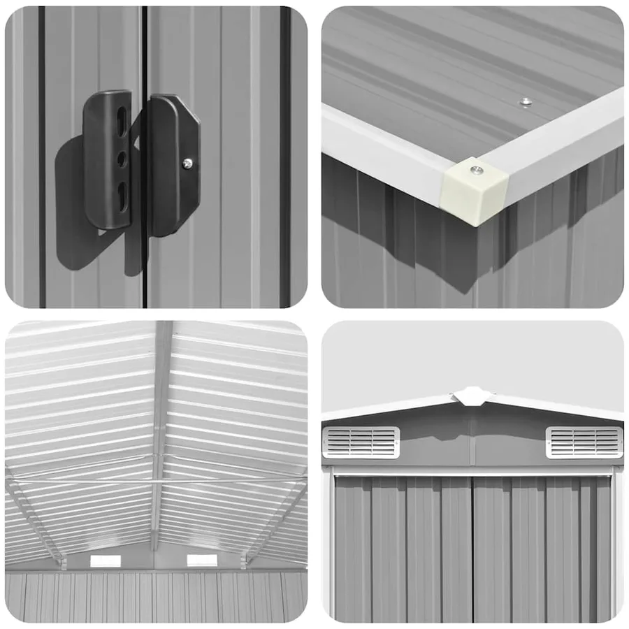 Abri de jardin 257x392x181 cm Métal Gris - 8