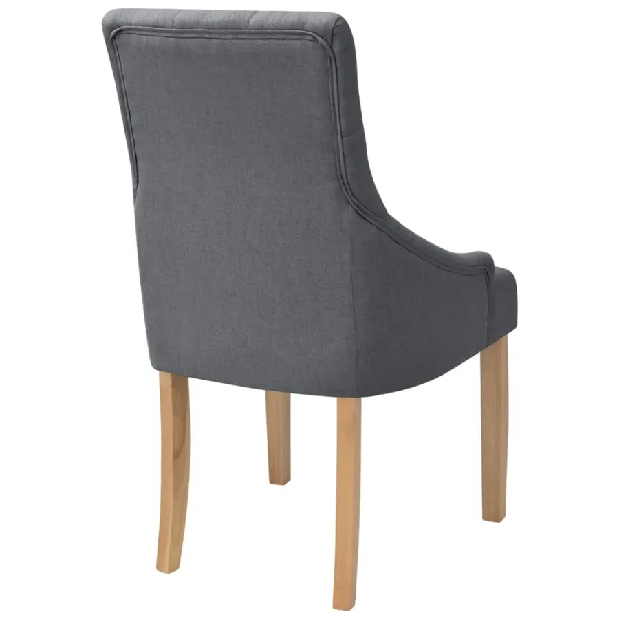 Chaises à manger lot de 2 gris foncé tissu - 4