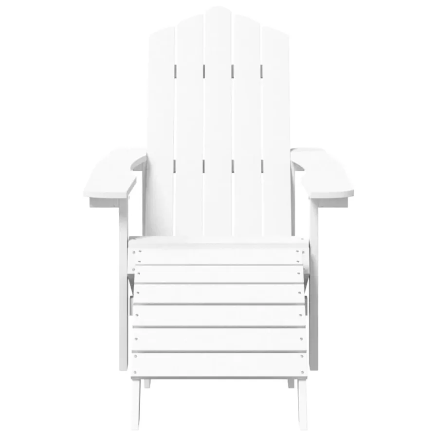 Chaises de jardin Adirondack repose-pied table PEHD Blanc - 4