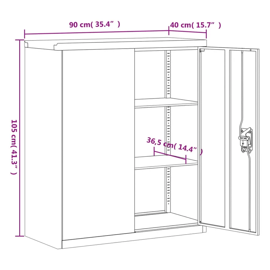 Classeur blanc 90x40x105 cm acier - 10