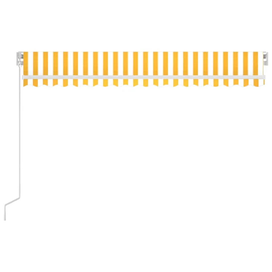 Auvent manuel rétractable 450x350 cm Jaune et blanc - 3