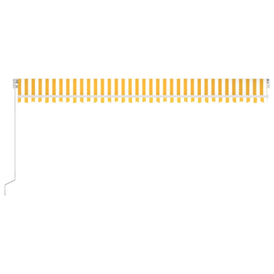 Auvent manuel rétractable 600x350 cm Jaune et blanc - 3