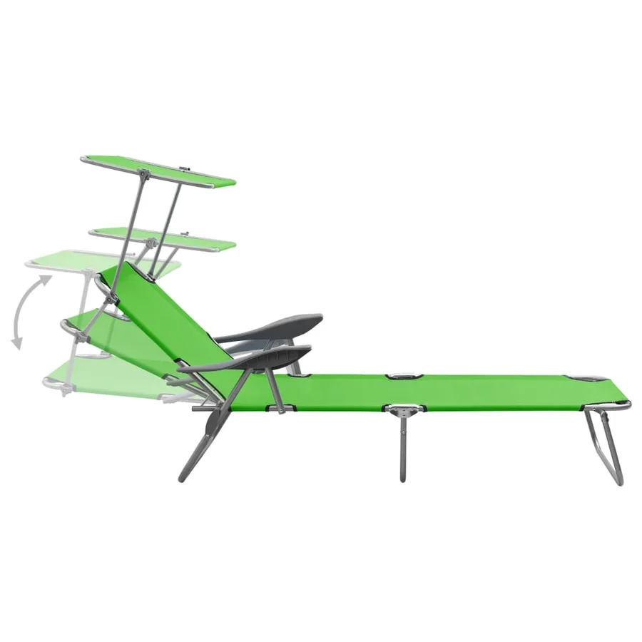 Chaise longue avec auvent Acier Gris - 11
