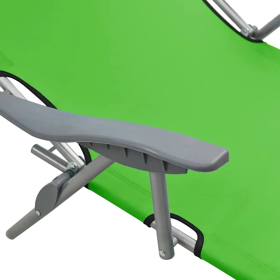 Chaise longue avec auvent Acier Gris - 14