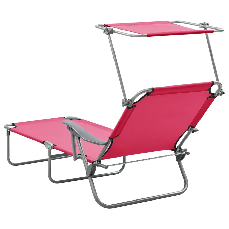 Chaise longue avec auvent Acier Gris - 19