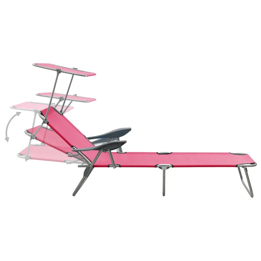 Chaise longue avec auvent Acier Gris - 20