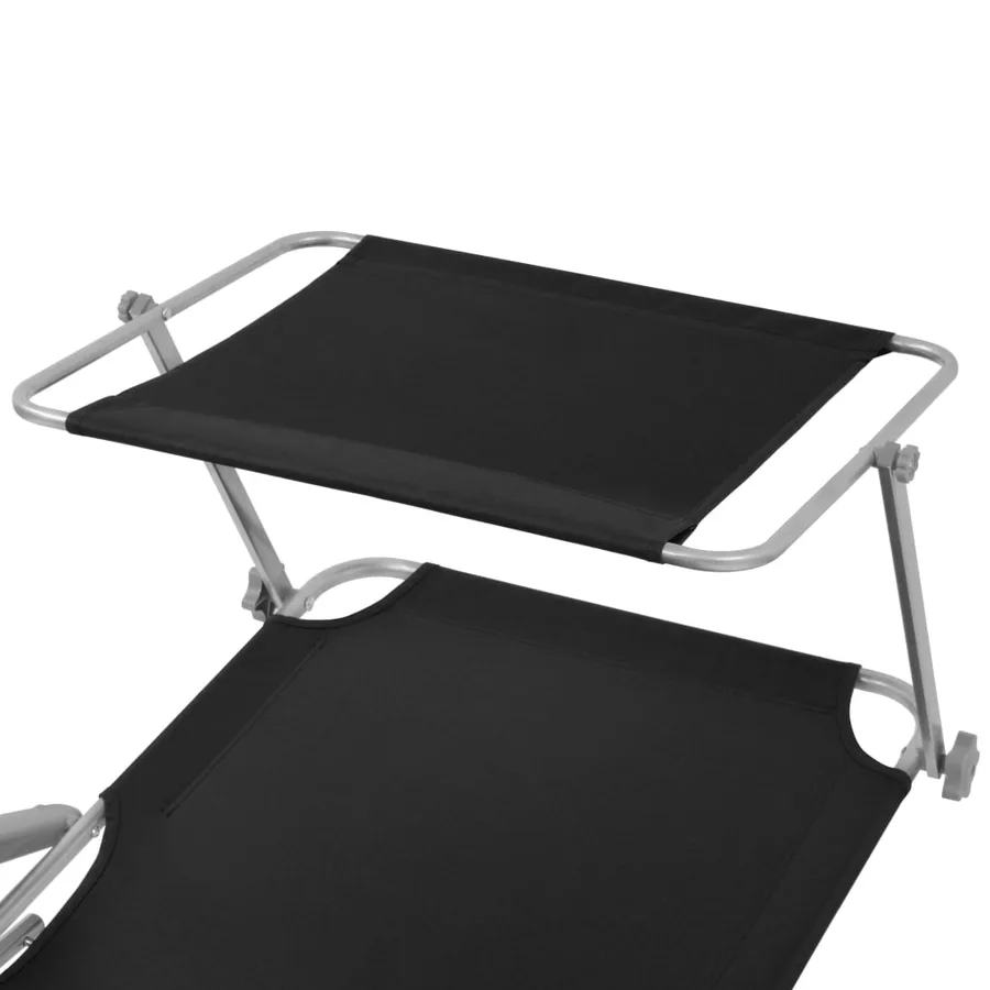 Chaise longue avec auvent Acier Gris - 28