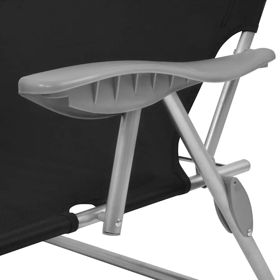 Chaise longue avec auvent Acier Gris - 29