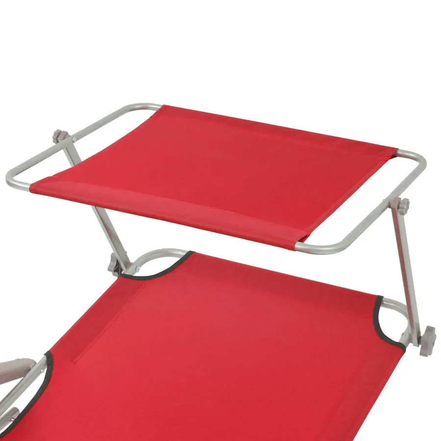 Chaise longue avec auvent Acier Gris - 35