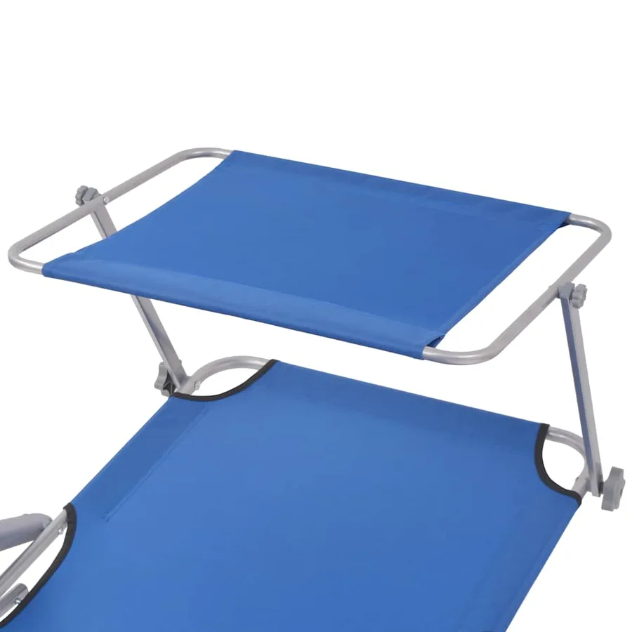 Chaise longue avec auvent Acier Gris - 43