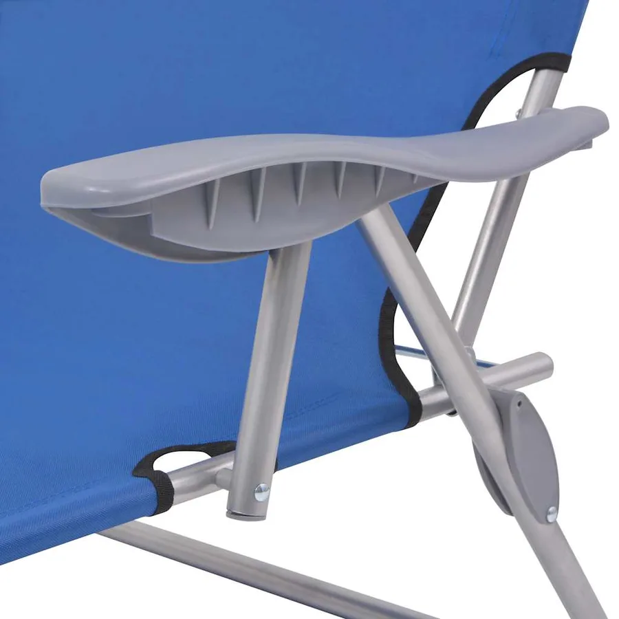 Chaise longue avec auvent Acier Gris - 44
