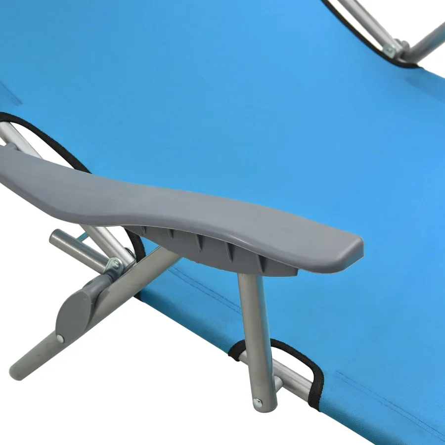 Chaise longue avec auvent Acier Gris - 52