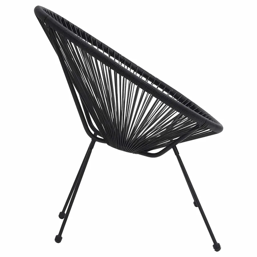 Chaises de jardin en forme de lune lot de 2 Rotin Noir - 5