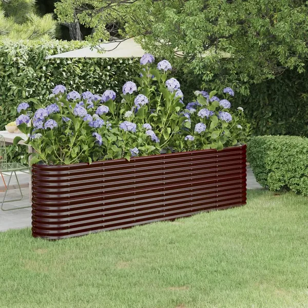Lit surélevé de jardin Acier galvanisé marron