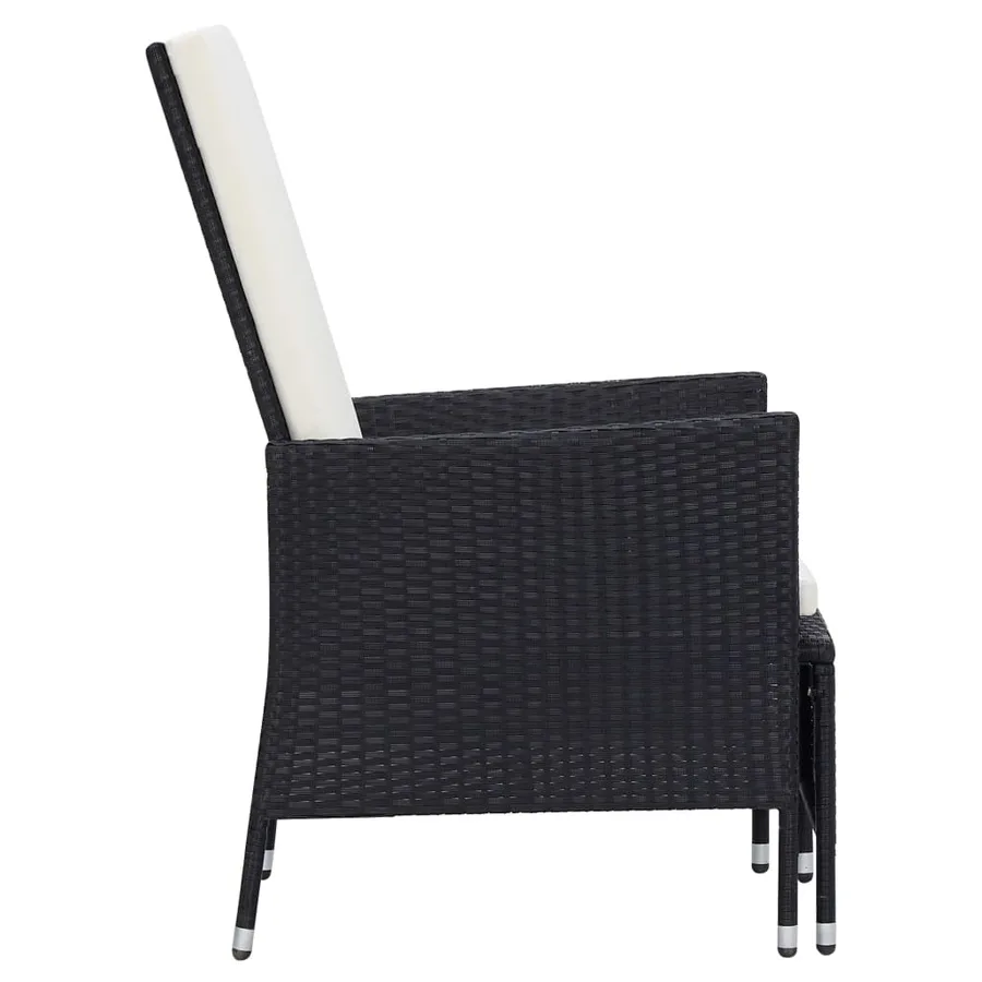 Salon de jardin 2 pcs avec coussins Résine tressée Noir - 5