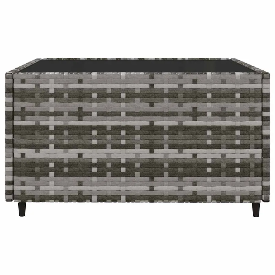 Salon de jardin 3 pcs avec coussins Gris Résine tressée - 6