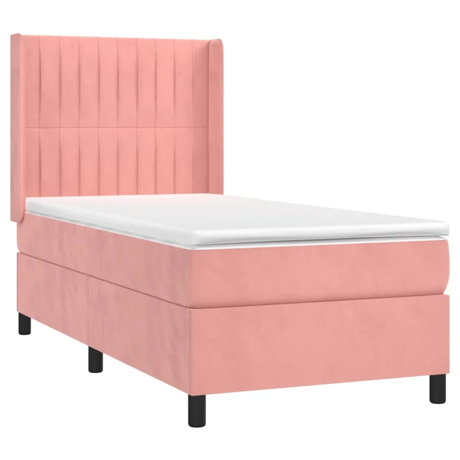 Sommier à lattes de lit matelas et LED Rose 80x200 cm Velours - 4