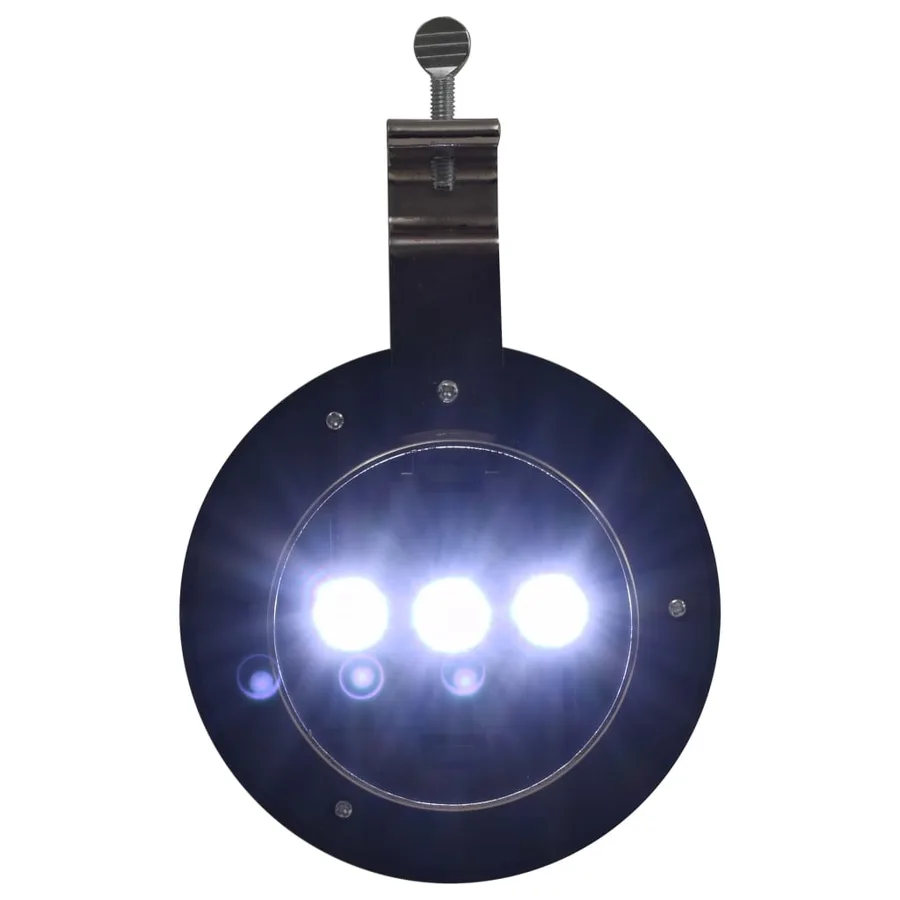Lampe solaire à LED ronde d'extérieur 6 pcs 12 cm Blanc - 13