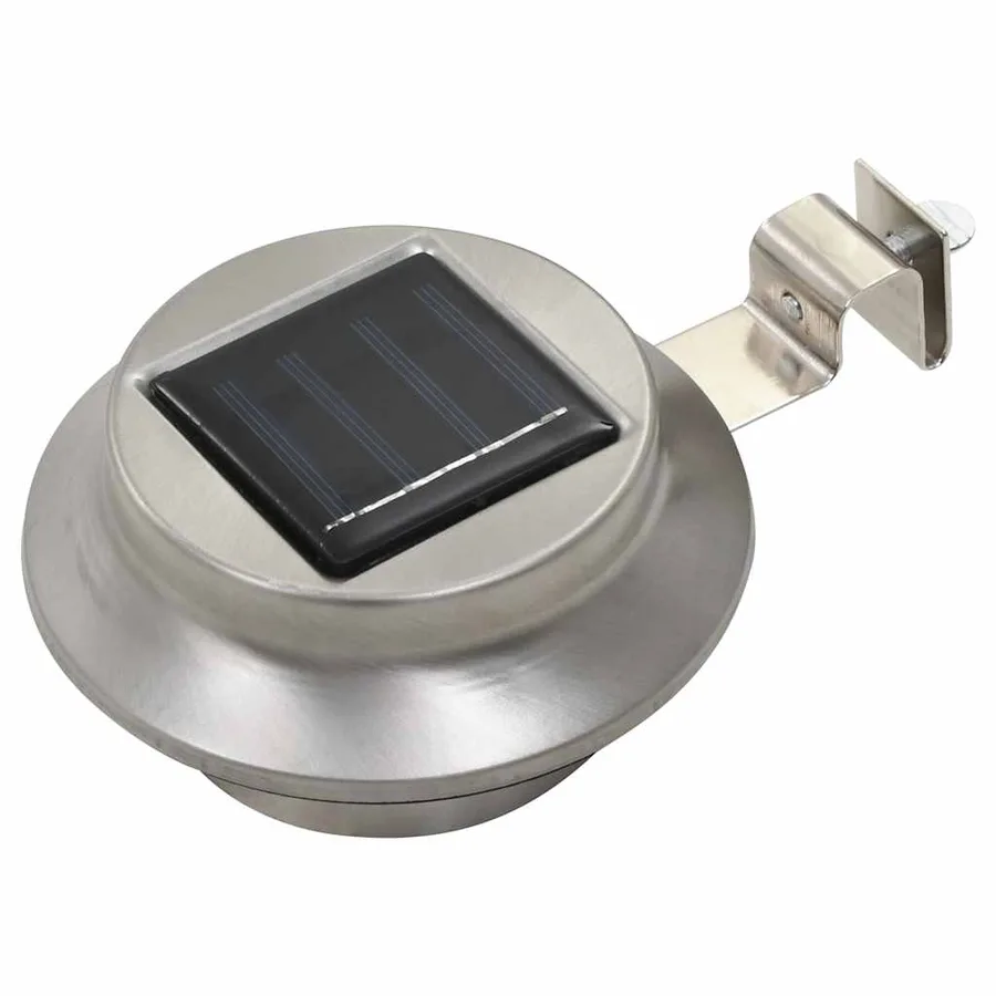Lampe solaire à LED ronde d'extérieur 6 pcs 12 cm Blanc - 2