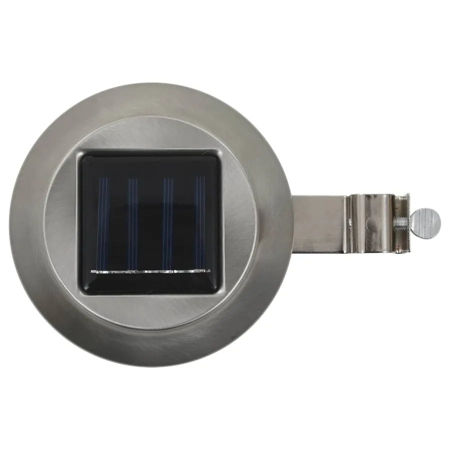 Lampe solaire à LED ronde d'extérieur 6 pcs 12 cm Blanc - 4
