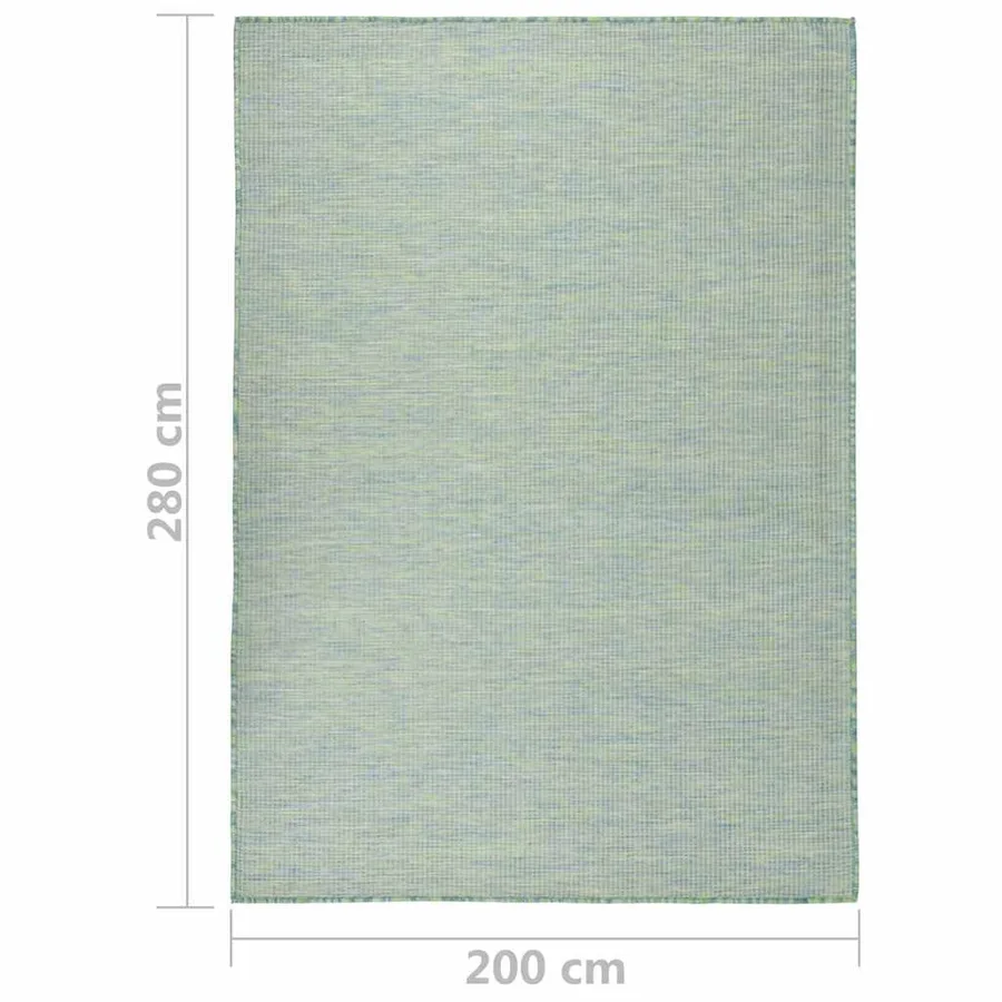 Tapis à tissage plat d'extérieur 200x280 cm Turquoise - 6