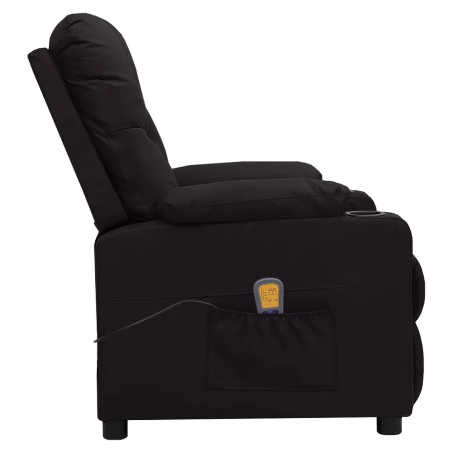 Fauteuil de massage Noir Similicuir - 3