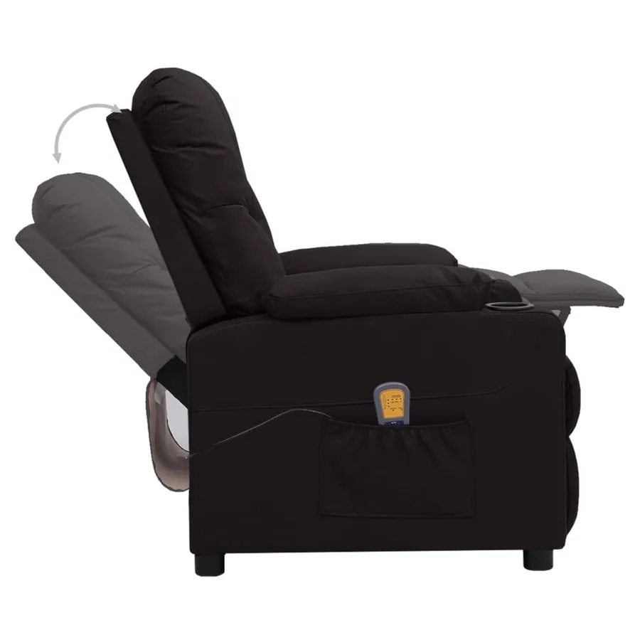 Fauteuil de massage Noir Similicuir - 4