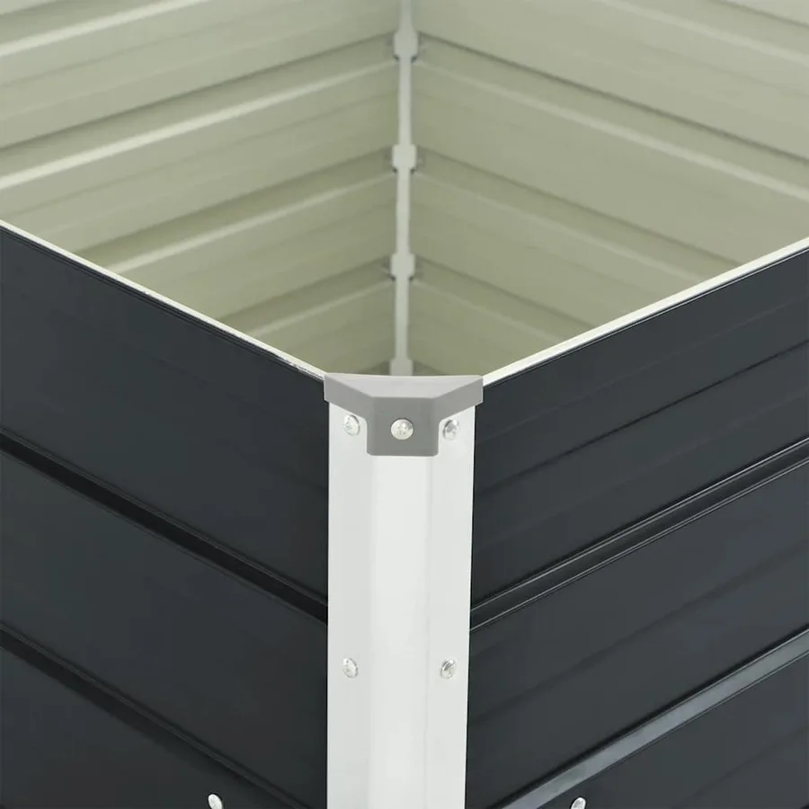 Jardinière surélevée Anthracite 100x100x77 cm Acier galvanisé - 11