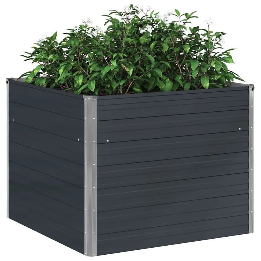 Jardinière surélevée Anthracite 100x100x77 cm Acier galvanisé - 5