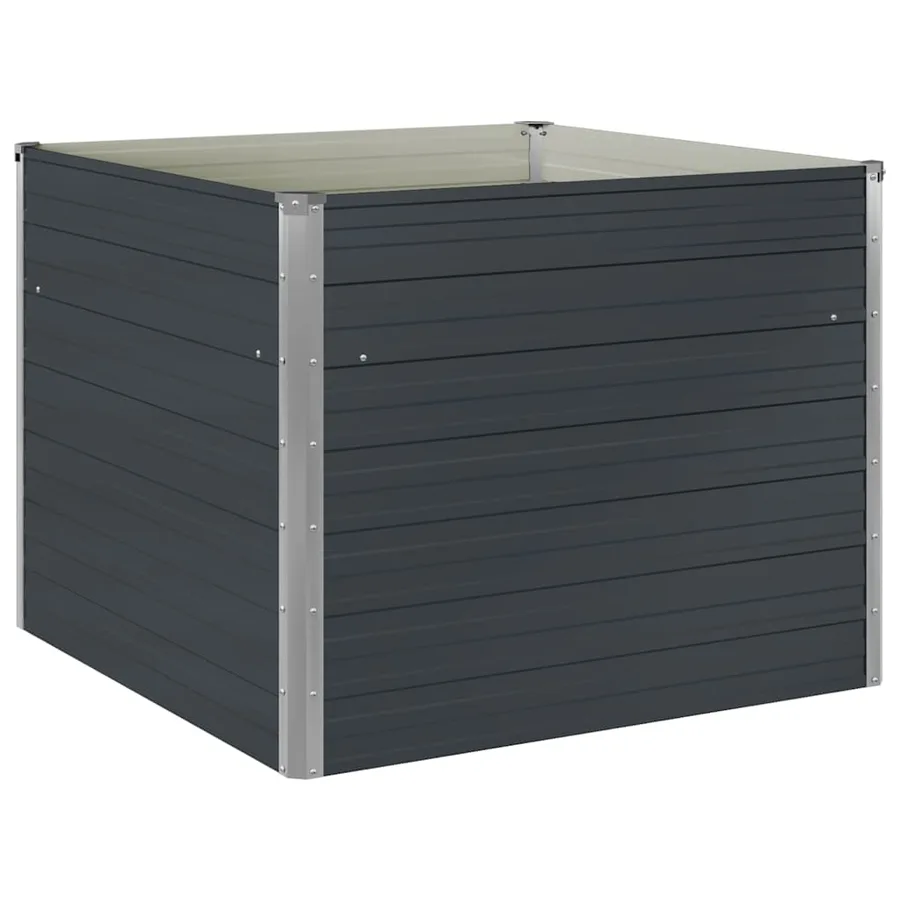 Jardinière surélevée Anthracite 100x100x77 cm Acier galvanisé - 8