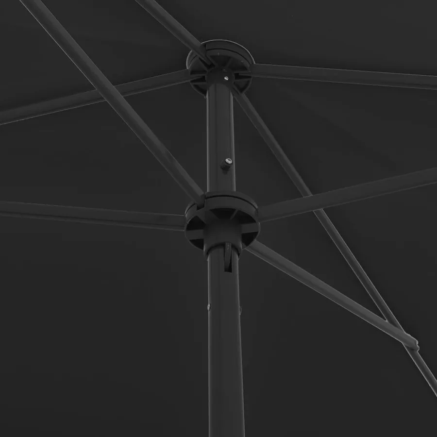 Parasol de plage noir 200x125 cm - 6