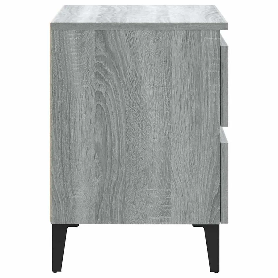 Tables de chevet pieds en métal 2 pcs Sonoma gris 40x35x50 cm - 5